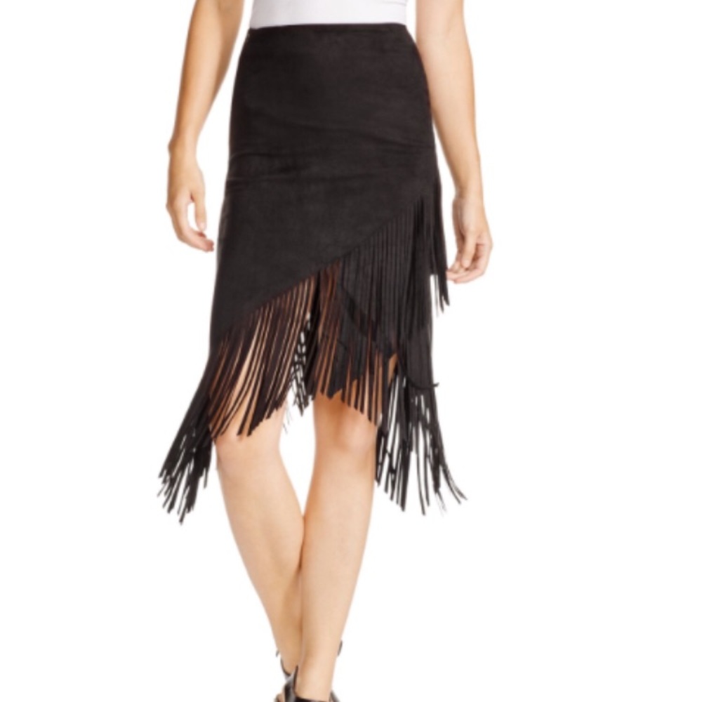 Aqua taupe suede leather skirt